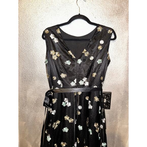 Tahari ALS Prom Homecoming Wedding Formal Floral Embroidered Maxi Formal Dress - Picture 7 of 14